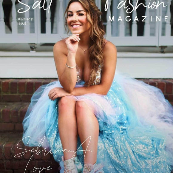 VERONICA Ocean Blue Sequin Wedding Ballgown Set - Picture 3 of 13